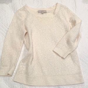 Cream Textured 3/4 Top